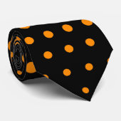 Donkere oranje Stippen Modern Black Stropdas (Opgerold)