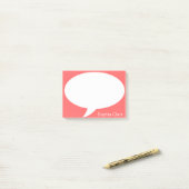 Donkere Oranje Talk Bubble gerangschikt op maat Post-it® Notes (Op bureau)