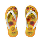 Donkere Oranje Toddler Unisex Zonnebloem Teenslipp Kinder Teenslippers (Voetbed)