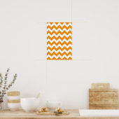 Donkere Oranje zigzag Poster (Keuken)