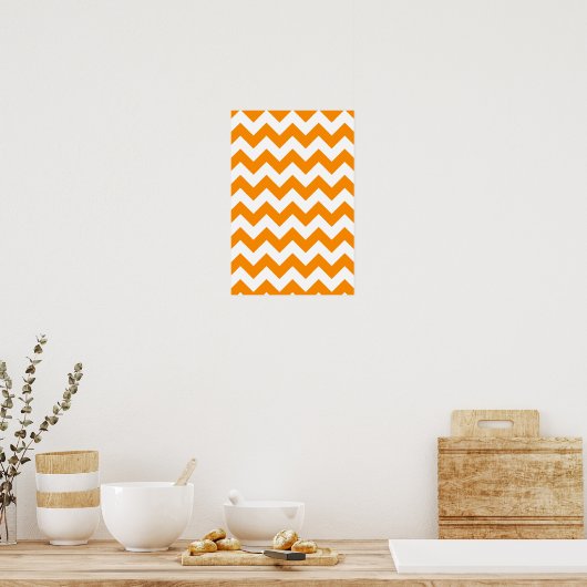 Donkere Oranje zigzag Poster (Keuken)