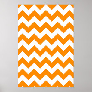 Donkere Oranje zigzag Poster
