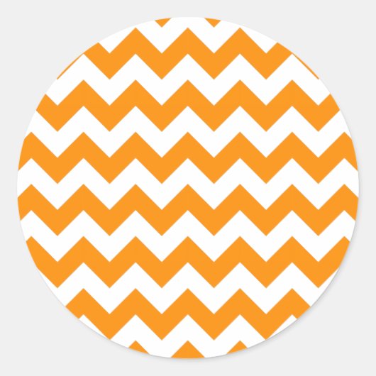 Donkere Oranje zigzag Ronde Sticker (Voorkant)