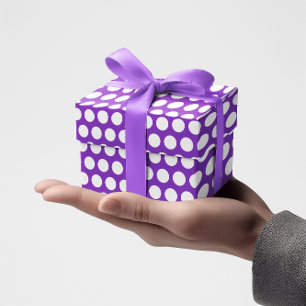 Donkere Orchidee en Witte Stippen Cadeaupapier