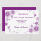 Donkere Orchidee Kersenbloesem Jubileum Kaart (Voorkant / Achterkant)