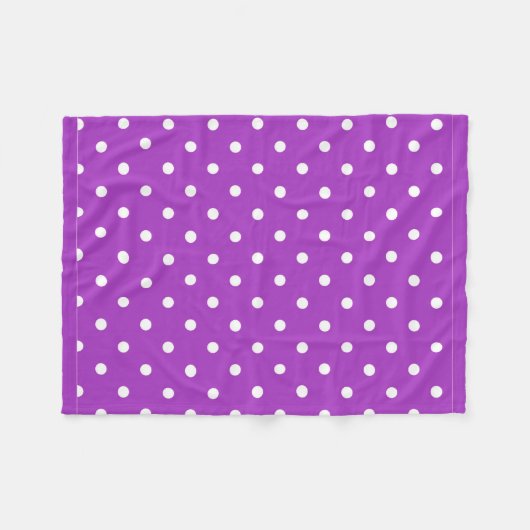 Donkere orchidee poka Dot Fleece Blanket (Voorkant (Horizontaal))