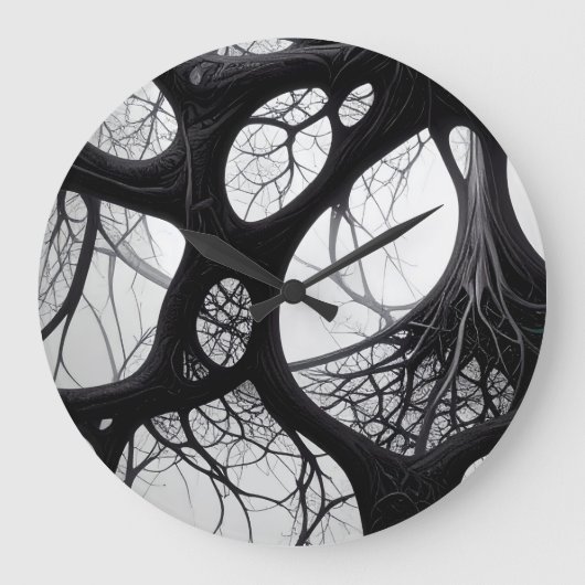 Donkere organische ingewikkelde wandklok (Voorkant)