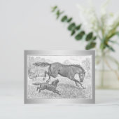 Donkere paarden en honden briefkaart (Staand voorkant)