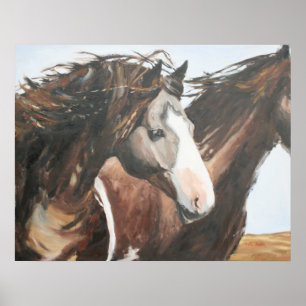 Donkere paarden, heldere dag poster