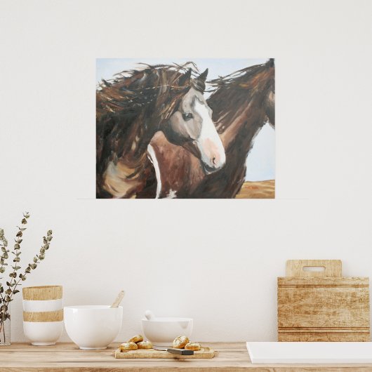 Donkere paarden, heldere dag poster (Keuken)