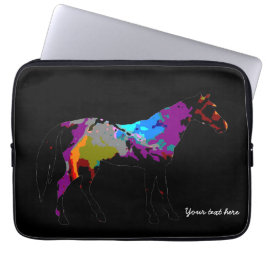 Donkere paarden laptop sleeve