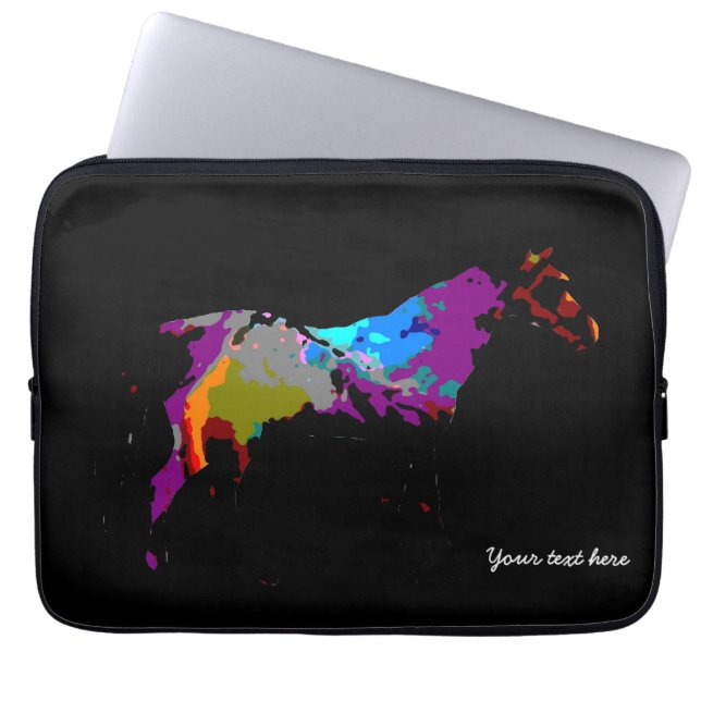 Donkere paarden laptop sleeve (Voorkant)