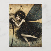 Donkere paardenbloem fee briefkaart (Voorkant)