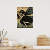 Donkere paardenbloem fee poster (Keuken)