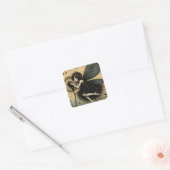 Donkere paardenbloem fee vierkante sticker (Envelop)