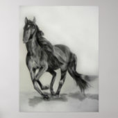 donkere paardentekening poster (Voorkant)
