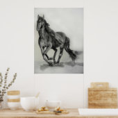 donkere paardentekening poster (Keuken)