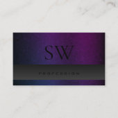 Donkere Paarse blauwe gradiëntslang monogram Visitekaartje (Voorkant)