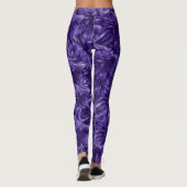 Donkere paarse bloemen op bloemen leggings (Achterkant)