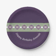 Donkere Paarse Borden van Floral Paper