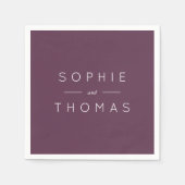 Donkere Paarse bruiloft Servet (Voorkant)