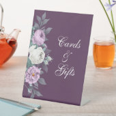 Donkere Paarse bruiloft voetafdruk Reclamebord Met Voetstuk (Insitu)