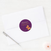 Donkere Paarse Butterfly Wedding Dank je Sticker (Envelop)