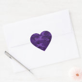 Donkere Paarse Camo Heart Sticker (Envelop)
