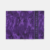 Donkere Paarse camo met aangepaste tekst Fleece Deken (Voorkant (Horizontaal))