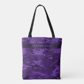 Donkere Paarse camo-Tas met aangepaste tekst Tote Bag (Achterkant)