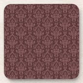 Donkere Paarse Damask Pattern Bier Onderzetter (Voorkant)