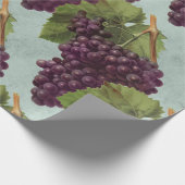  Donkere Paarse druiven en wijnstokken Cadeaupapier (Hoek)