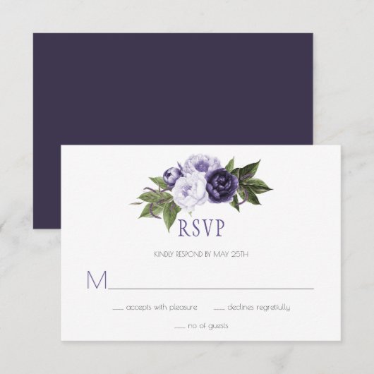 Donkere Paarse en gewelddadige volken die RSVP bin (Voorkant / Achterkant)