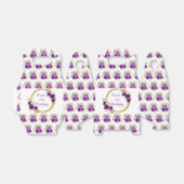 Donkere Paarse en gouden sierlijke bloemen Bedankdoosjes (Uitgevouwen)