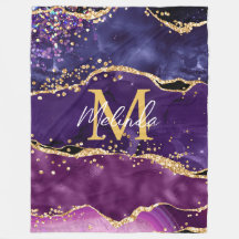 Donkere Paarse en goudglittersequins Agate