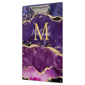 Donkere Paarse en goudglittersequins Agate Klembord (Links)