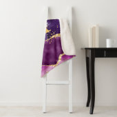 Donkere Paarse en goudglittersequins Agate Sherpa Deken (In situ)