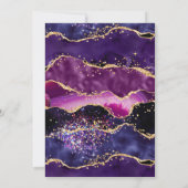 Donkere Paarse en goudsequins Agate Birthday Kaart (Achterkant)