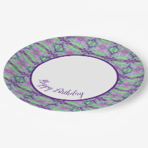 Donkere Paarse en Limoen Borden op zaterdag