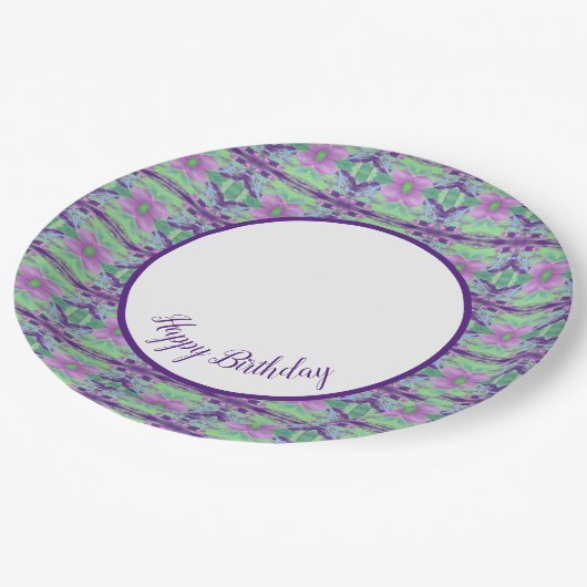 Donkere Paarse en Limoen Borden op zaterdag Papieren Bordje (Gekanteld)