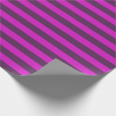 Donkere Paarse en magenta strepes Cadeaupapier (Hoek)
