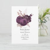 Donkere Paarse en Roos gouden Vrijgezellenfeest Kaart (Staand voorkant)