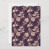 Donkere Paarse en Roos gouden Vrijgezellenfeest Kaart (Achterkant)