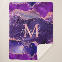 Donkere Paarse en roze glittersequins Agate