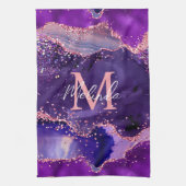 Donkere Paarse en roze glittersequins Agate Theedoek (Verticaal)