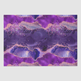 Donkere Paarse en roze glittersequins Agate Tissuepapier