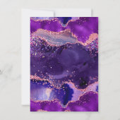 Donkere Paarse en roze sequins Agate Birthday Bedankkaart (Achterkant)