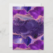 Donkere Paarse en roze sequins Agate Birthday Kaart (Achterkant)