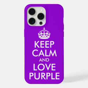 Donkere Paarse en Witte Blijf Kalm en Houd van Paa iPhone 15 Pro Max Case
