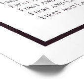 Donkere Paarse en witte eenvoudige weddenschapskaa Poster (Hoek)